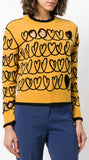 Heart Embroidered Sweater with Cut-out Details