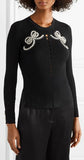 Faux-Pearl Embellished Ribbed-Knit Sweater