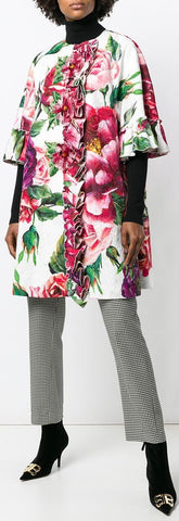 Peony Print Overcoat