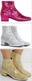 Glittered Leather Ankle Boot - (Fuchsia, Silver, Gold) - DESIGNER INSPIRED FASHIONS