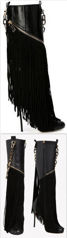 'Manitoba' Fringed Boots - DESIGNER INSPIRED FASHIONS