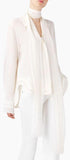 *Limited Stock* Crêpe de Chine Blouse with Hand-Applied Rhinestones