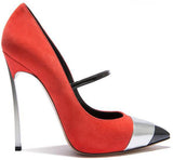 Red Suede Blade Pump - DESIGNER INSPIRED FASHIONS