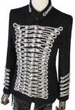 Chain Embellished Jacket in Black with Silver - DESIGNER INSPIRED FASHIONS