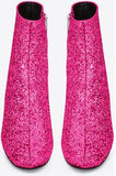 Glittered Leather Ankle Boot - (Fuchsia, Silver, Gold) - DESIGNER INSPIRED FASHIONS