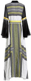 Printed Long Tunic Dress with Flared Chiffon Sleeves