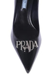 Black with Metal Logo Pumps | DESIGNER INSPIRED FASHIONS