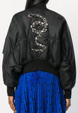 Cropped Embellished Bomber Jacket