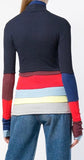 Navy Rainbow Turtleneck Top