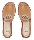 F Logo Mules, Light Brown or Black