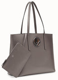 Leather Shopper Bag, Grey