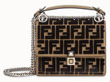 Kan I Small Flocked Leather Shoulder Bag