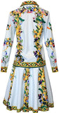 Floral and Pillar Print Shirt and Skirt Set