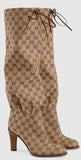 GG Canvas Mid-Heel Boot