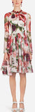 Peony Print Long-Sleeve Dress