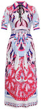 Printed Pleated Shirt-Dress