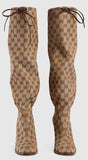 GG Canvas Mid-Heel Boot