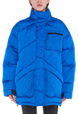 Embroidered Puffer Down Coat, Blue