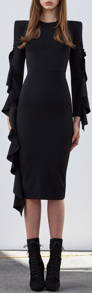 Marin Black Ruffle Dress