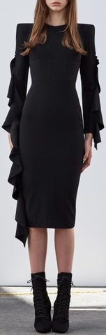 Marin Black Ruffle Dress