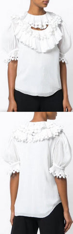 Ruffled Short-Sleeve Blouse