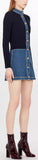 Stonewashed Denim Bi-Material Dress