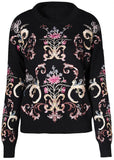 Floral-Embroidered Knit Sweater