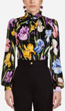 Printed Silk Satin Blouse