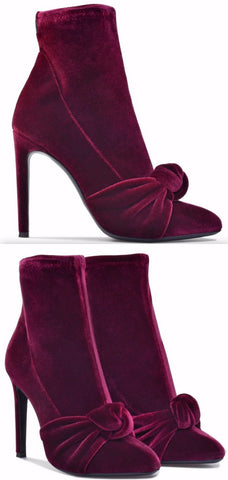 Ophelia Velvet Booties