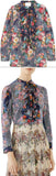 Josephine Embellished Floral Print Silk Chiffon Shirt