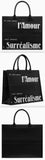 Book Tote Bag in Printed Calfskin, Black