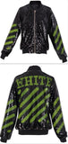 Sequin Embellished Bomber Jacket in Black - DESIGNER INSPIRED FASHIONS