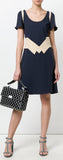 Geometric Panel Dress - Black or Blue