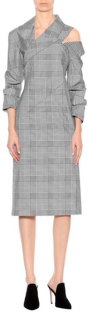 Checked Cut-Out Dress