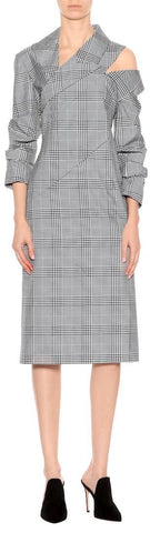 Checked Cut-Out Dress