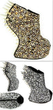 Spiked Sculptural Wedges in Gold or Silver - DESIGNER INSPIRED FASHIONS