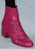 Glittered Leather Ankle Boot - (Fuchsia, Silver, Gold) - DESIGNER INSPIRED FASHIONS