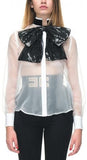 Sequined Bow Blouse