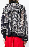 Embroidered Roll-Neck Navajo Print Sweater, Blue