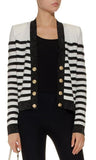 Striped Knit Cardigan Sweater