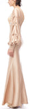 Lace-Detailed Button Embellished Gown