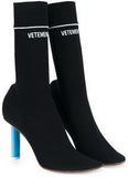 Sock Jersey Stretch Ankle Boots in Black or Red - DESIGNER INSPIRED FASHIONS