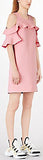 Cold-Shoulder Ruffle Dress in Pink
