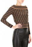 Macro FF Knit Off-the-Shoulder Top