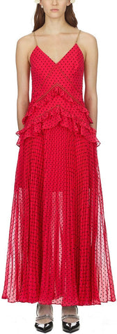 Plumetis Panelled Midi Dress