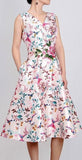 Floral Printed Fit & Flare Dress with Embroidery