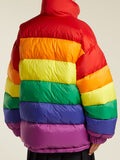 Rainbow Oversized Quilted Down Jacket