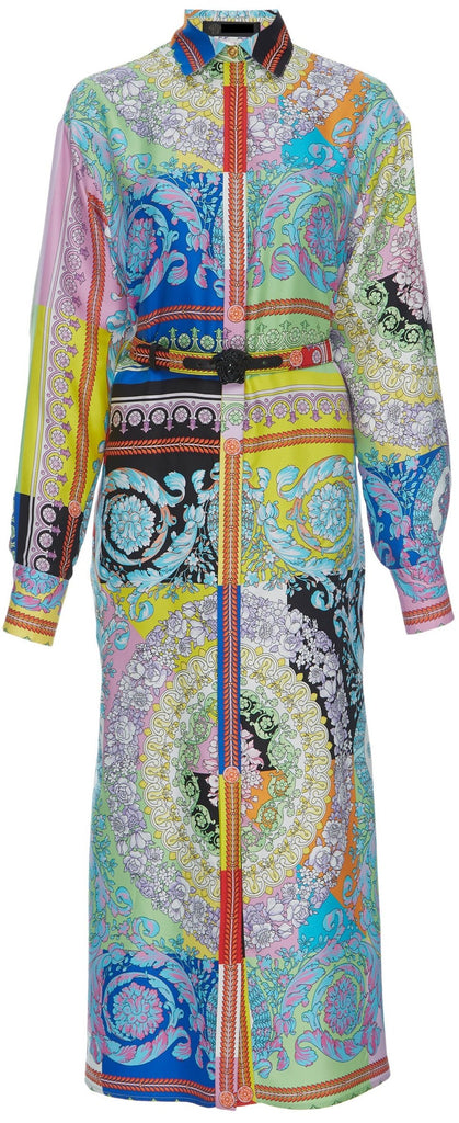 Printed Midi Shirt-Dress