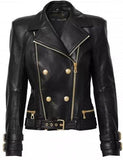 Double-Breasted Leather Jacket