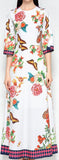 Floral and Butterfly Print Maxi Dress